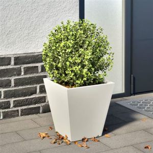 VidaXL Jardinière blanc 30x30x30 cm acier, jardinière d'extérieur, boîte à fleurs, boîte de jardin, jardinière de patio, boîte à plantes