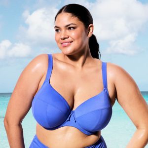 Haut de bikini plongeant - Bleu