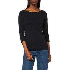 Benetton T-shirt Manches 3/4, taille XS, Noir, Femme