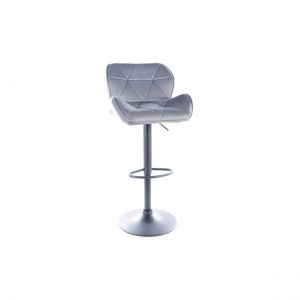 Image de Signal Ac-Deco Tabouret de bar en velours - L 51 x P 36 x H 83 cm - Gris