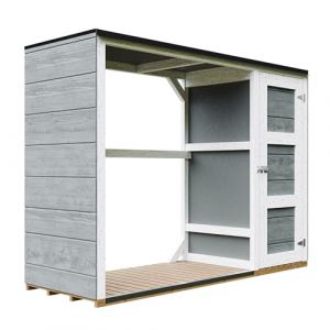 Abri à bûches extérieur - 75 x 217 x H159 cm - Abri à outils et bûches - 109 m² + 0.53 m² - TIMBELA M981 - CAVERN STEEL