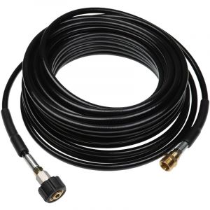 Vhbw Tuyau de rallonge 20 m compatible avec Kärcher K4, K 300M-PL-HORNBACH, K 330 M nettoyeur haute pression avec connexion M22 x 1,5, noir