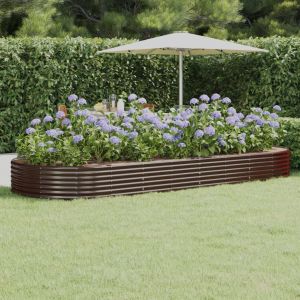 VidaXL Jardini&egrave;re de jardin Acier enduit de poudre 373x140x36cm Marron