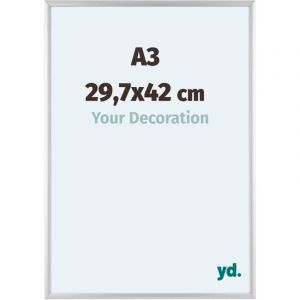 Yd. Your Decoration - A3 29.7x42 cm - Cadres Photos en Aluminium Avec Verre acrylique - Excellente Qualité - Argent Mat - Cadre Decoration Murale - Aurora