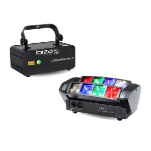 Ibiza Light Pack Effet Laser LZR200RGB-MULTI Ibiza - Jeu de Lumière LED8-MINI Soirée Ambiance Animation Discothèque Club Bar Musique