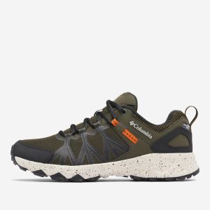 Columbia Peakfreak 2 Outdry, Chaussures de Trekking et de randonnée imperméables à Taille Basse, Deep Olive/Desert Sun,