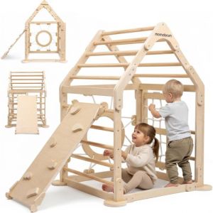 Aire de jeux en bois - Mamabrum - Balan&ccedil;oire et toboggan - 3 ans et plus - Int&eacute;rieur et ext&eacute;rieur - S&eacute;curis&eacute;