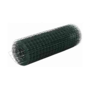 VidaXL Grillage M??tal Acier Et Rev??tement En Pvc 25X0,5 M Carr?? Vert