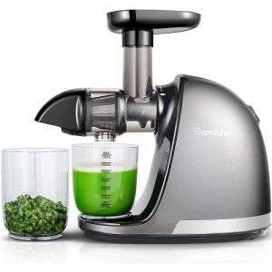 Extracteur de jus AMZCHEF 1501R des Fruits et Légumes Sans BPA Presse à Froid Machine avec moteur silencieux/tasse à jus/Gris