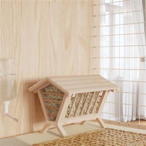 VidaXL Mangeoire à foin pour lapins 44x33x33 cm bois massif de sapin