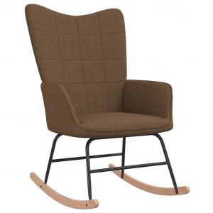 Image de VidaXL Chaise ¿¿ Bascule Marron Tissu