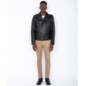 Schott Blouson Perfecto en cuir d'agneau lavé Noir S Couleur Noir - Taille M