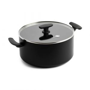 Greenpan SmartShape Casserole Antiadhésive en Céramique Saine de 24 cm/5,1 Litre avec Couvercle en Verre, Sans PFAS, Convient à l'Induction, Va au Four, Va au Lave-Vaisselle, Noir