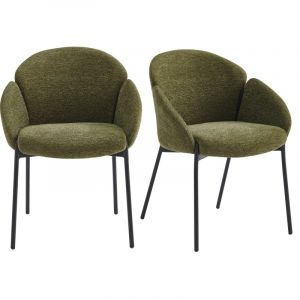 Candice-chaise en tissu luxury kaki (x2)