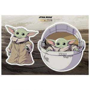 Komar Stickers Muraux g&eacute;ant Mandolorian Baby Yoda The Child Star Wars 50 x 70 cm
