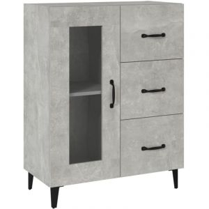 VidaXL Buffet gris béton 69,5x34x90 cm bois d'ingénierie