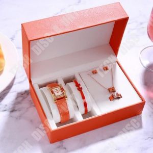 Coffret Cadeau Montre Et Bijoux - Td - Femme - Cuir - Quartz - Étanche 30m