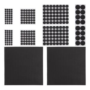 Relaxdays Möbelstopper 250er Pack, rutschfest, Aufkleber, zuschneidbare Platten, runde EVA-Pads, versch. Größen, schwarz -
