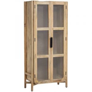 Made In Meubles - Vitrine haute en bois de manguier Nova