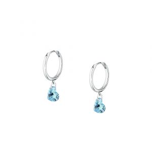 Boucles d'oreilles LA PETITE STORY pour femme en Argent 925/1000 serti de zircon en forme de cœur - 0.001 g - LPS01AWV09
