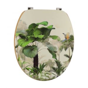 Tendance Abattant WC en Bois déco Oasis avec Kit fixation en Acier Inoxydable