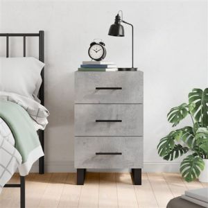 VidaXL Table de chevet gris béton 40x40x66 cm bois d'ingénierie