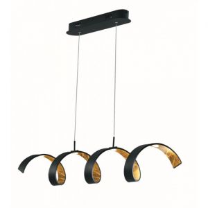 Image de Lutec Eco Light Helix Suspension Métal Or Noir