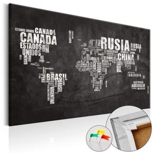 Artgeist Tableau en liège - Spanish Geography [Cork Map - Spanish Text] 120x80