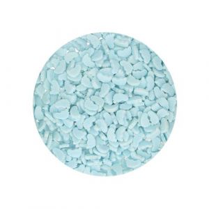 CONFETTIS DE SUCRE PIEDS B&Eacute;B&Eacute; BLEU 55G BLANC