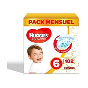 Huggies Couches pour b&eacute;b&eacute; Ultra Comfort, taille 6 (15-30 kg), 102 pi&egrave;ces (3 x 34 couches)
