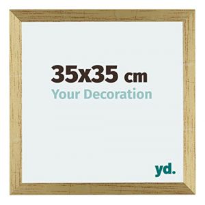 Yd. - Your Decoration - 35x35 cm - Cadres Photo en mdf Avec Verre acrylique - Anti-Reflet - Excellente Qualité - Or Brillant - Cadre Decoration