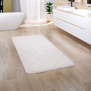 Tapis Salle De Bain Tapis De Bain Moelleux Mousse à Mémoire De Forme 3D Crème 2, 65x120 cm (de) - Paco Home