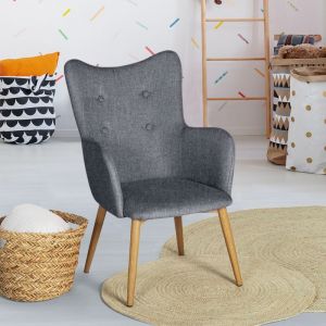 Image de Idmarket Fauteuil IVAR pour enfants gris anthracite