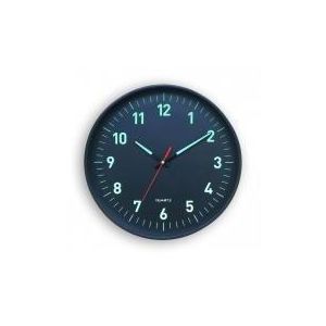 Image de Horloge phosphorescente silencieuse Noire 25 cm