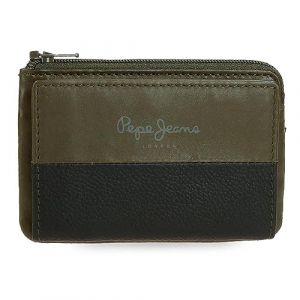 Pepe Jeans Portefeuille en cuir - porte-cartes Dual Khaki green