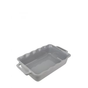 Peugeot Délices Plat céramique four rectangulaire festonné gris argent 34,5 cm