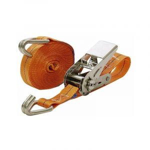 Sangle d'arrimage - 2 parties - cliquet + crochets inox - 50 mm x 10 m - 4T - blanc