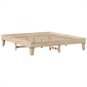 VidaXL Cadre de lit sans matelas 180x200 cm bois massif de pin, meuble de chambre à coucher, sommier, lit en bois, lit, lit double, lit à panneaux