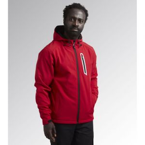 Diadora Veste de travail softshell coupe vent stretch &agrave; capuche sail Rouge m