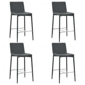 Image de VidaXL Chaises de bar 4 pcs Gris Similicuir