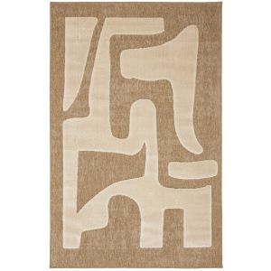 Nazar Tapis aspect jute à motif abstrait en relief - Blanc - 80x150 cm
