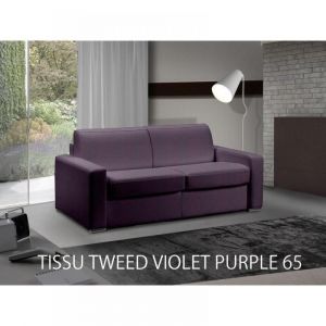 Image de Italian Spirit Canapé MASTER rapido matelas 18 cm sommier lattes RENATONISI XXL 180 cm tweed purple