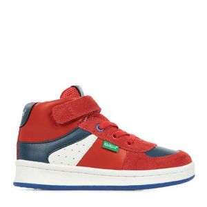 Kickers BILBON BB Mid, Basket Mixte bébé, Rouge Bleu Blanc, 24 EU