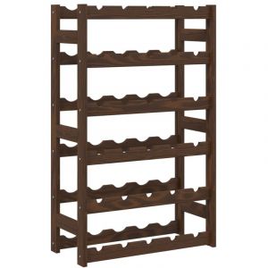 VidaXL Casier &agrave; bouteilles pour 30 bouteilles marron bois pin solide