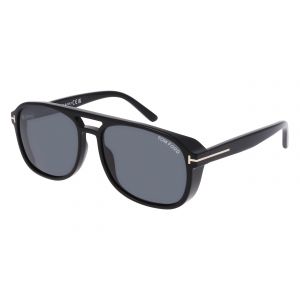 Image de Tom Ford Homme FT1022 ROSCO 01A Lunettes de soleil Ac&eacute;tate Noir Gris Carr&eacute; Normale