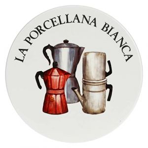 THUN La Porcellana Bianca, Dessous de Plat Rond en Porcelaine décorée, Ligne Conserve, Ø18 cm