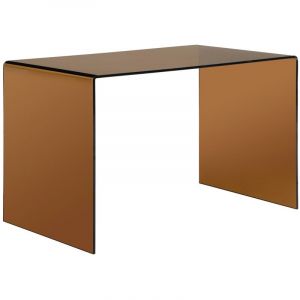 Bureau - Verre tremp&eacute; - Brun - ELSTRON