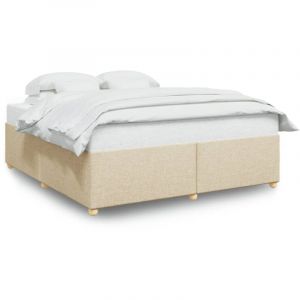 VidaXL Cadre de lit sans matelas crème 180x200 cm tissu