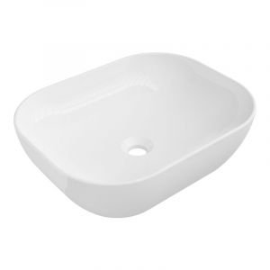 Vasque &agrave; poser rectangulaire, c&eacute;ramique 50,5x40,5x14 cm Blanc
