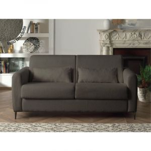 Owen - canap&eacute; 3 places convertible - couchage quotidien - matelas 12 cm - en tissu bouclette - Gris fonc&eacute;